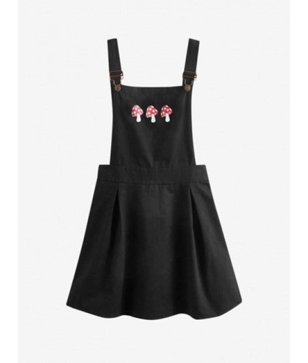 Casual Mushroom Patterned Overall Mini D...