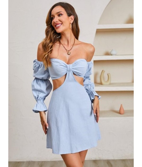 Off The Shoulder Midriff Cut Out Dress