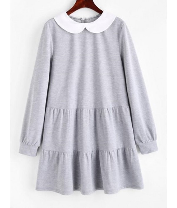 Contrast Peter Pan Collar Long...