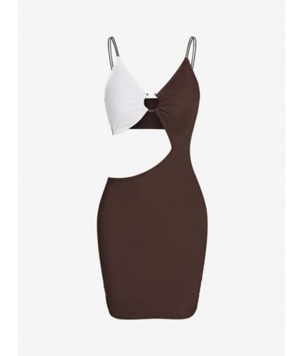 Two Tone Cut Out Cami Dress