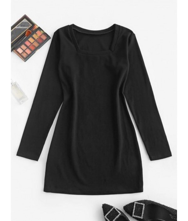 Long Sleeve Casual Bodycon Tee Dress