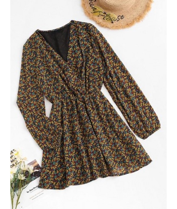 Floral Print Long Sleeve Surpl...