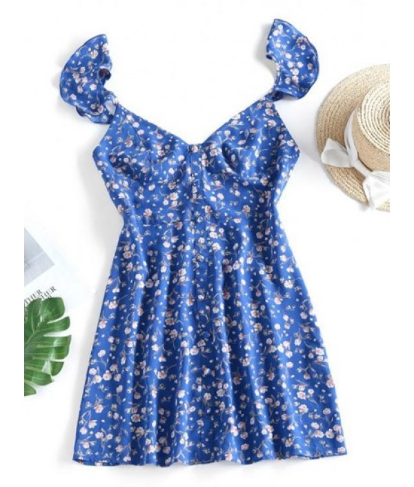 Floral Print Mini A Line Dress