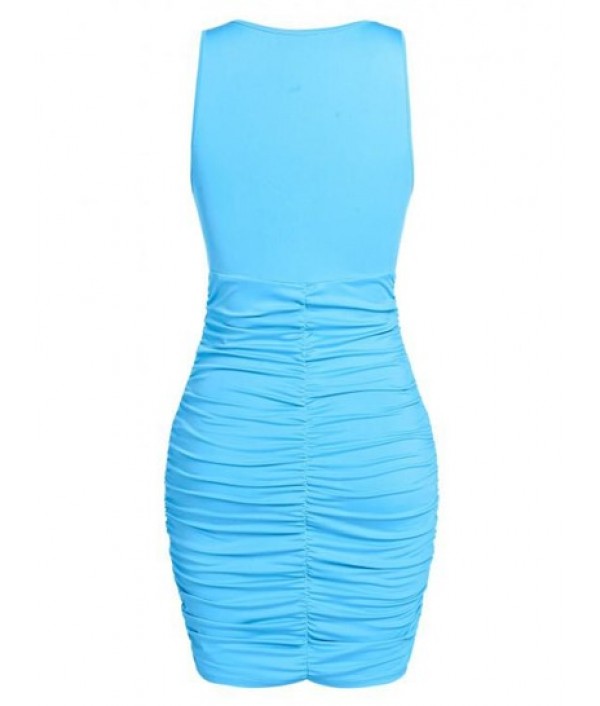 Cami Ribbed Front Slit Slinky Dress