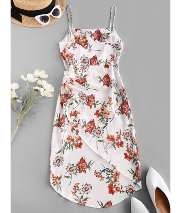 Tie Criss Cross Open Back Floral Mini Dress