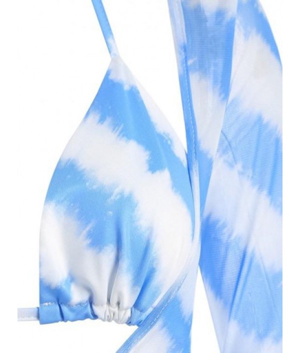 Tie Dye Topstitching Cinched Dress